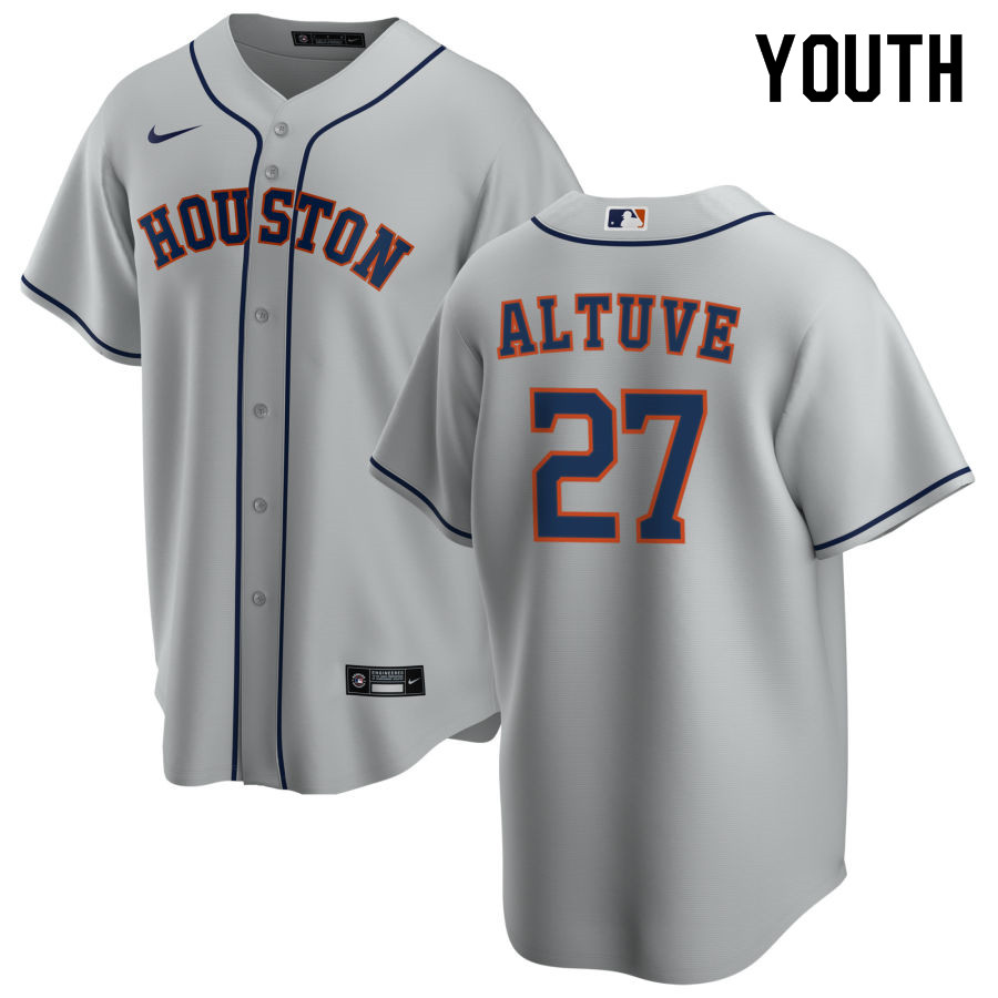 Nike Youth #27 Jose Altuve Houston Astros Baseball Jerseys Sale-Gray